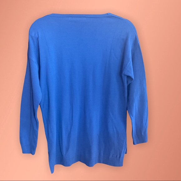 CCK STYLE indigo wool blend V-neck sweater - Picture 3 of 9